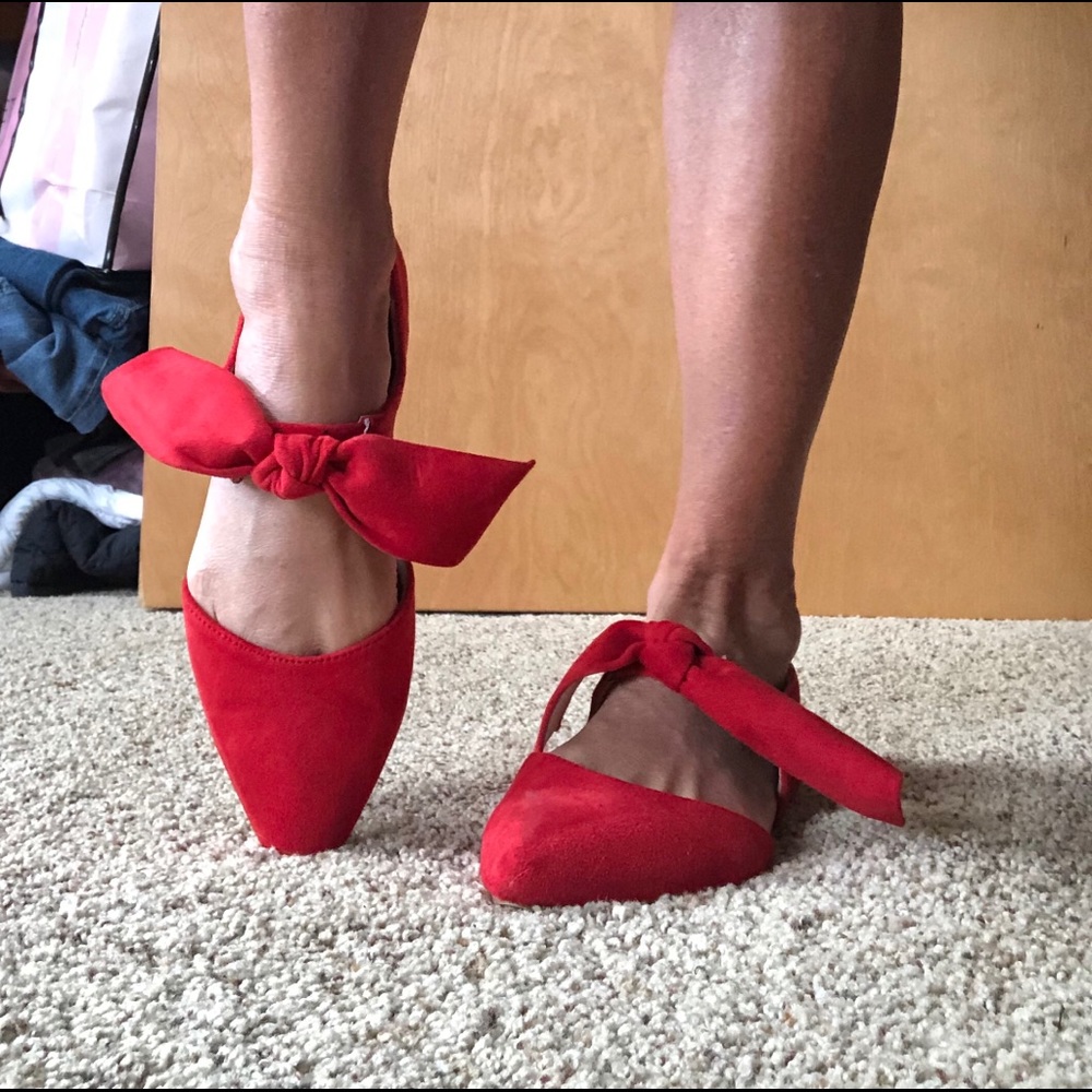 Red Suede Flats